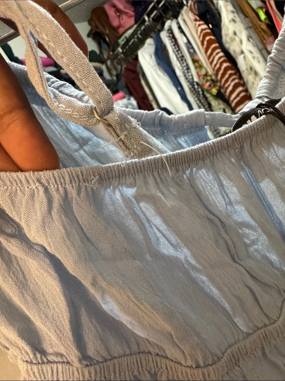 Fashion Nova Light Blue Tie-Front Romper - Picture 4 of 4